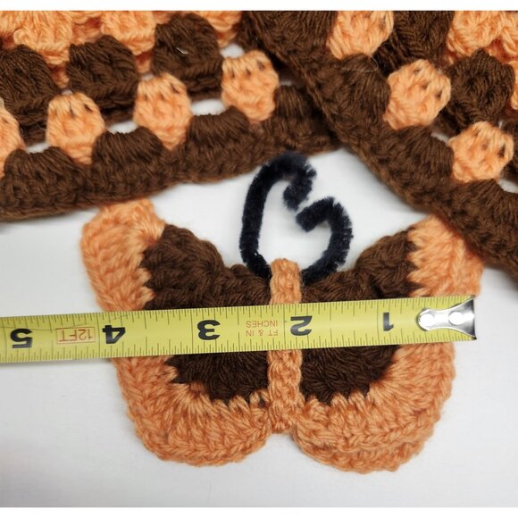 Handmade Crochet Pot Holders & Magnet Set Orange Brown Kitchen - Picture 9 of 10